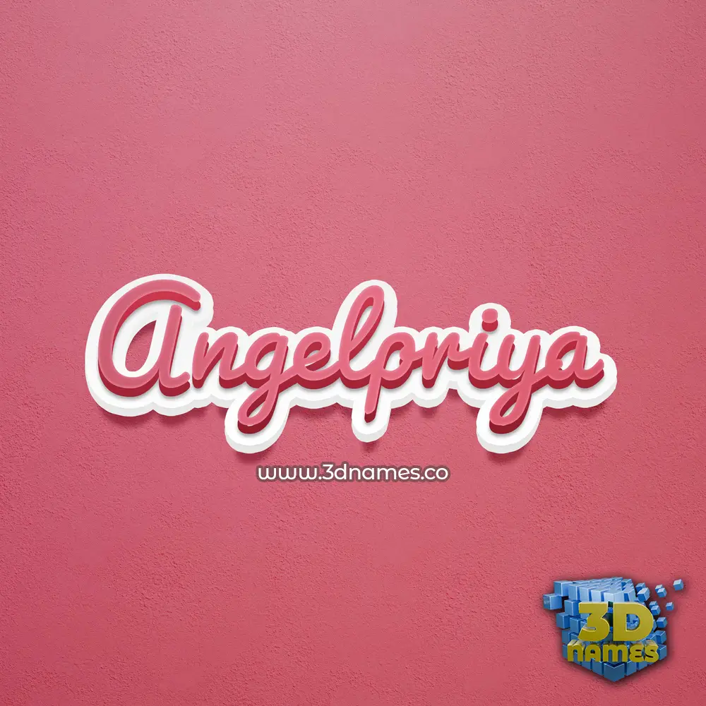 angelpriya in Red Scribble style - 3D name wallpaper