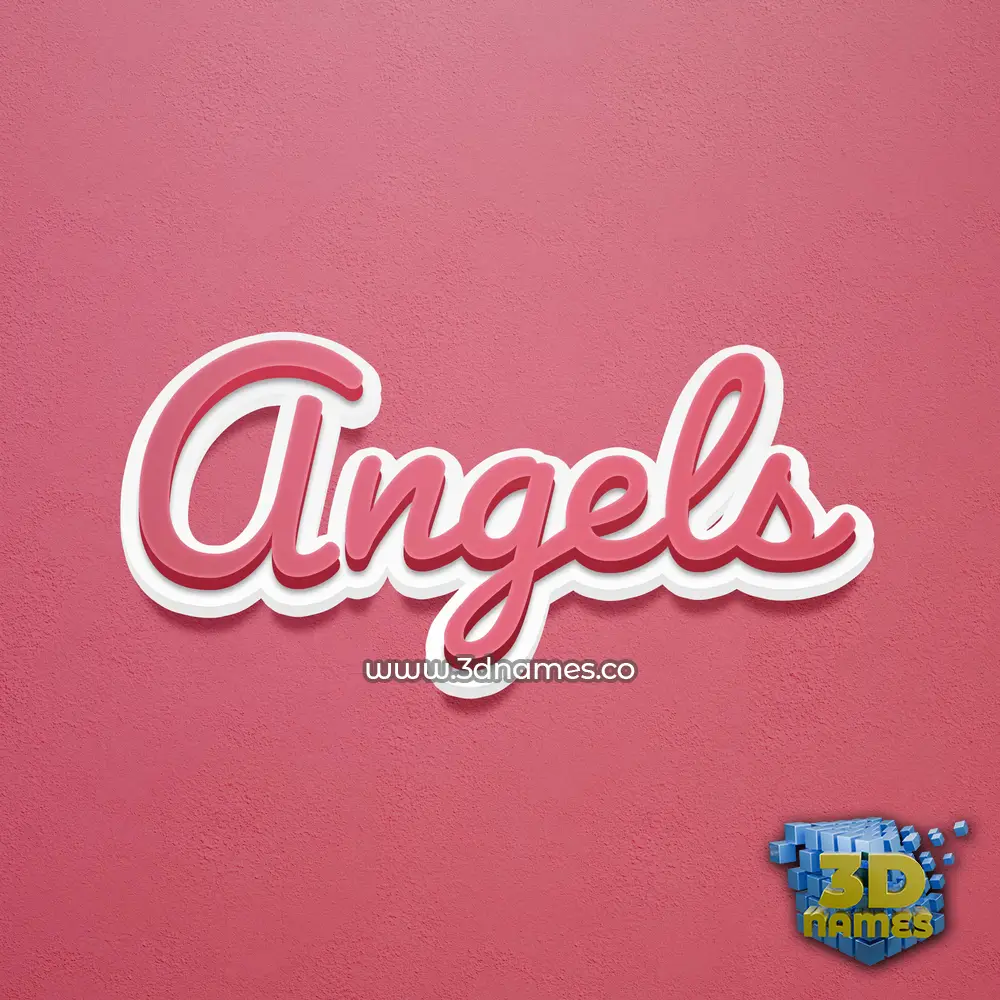 angels in Red Scribble style - 3D name wallpaper