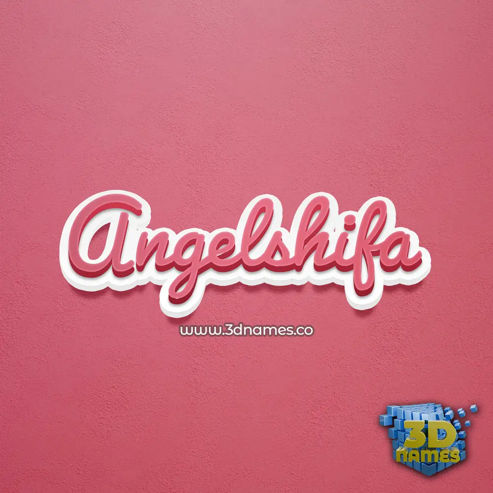 angelshifa in Red Scribble style - 3D name wallpaper