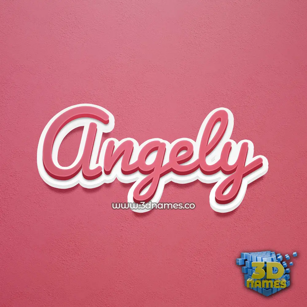 angely in Red Scribble style - 3D name wallpaper