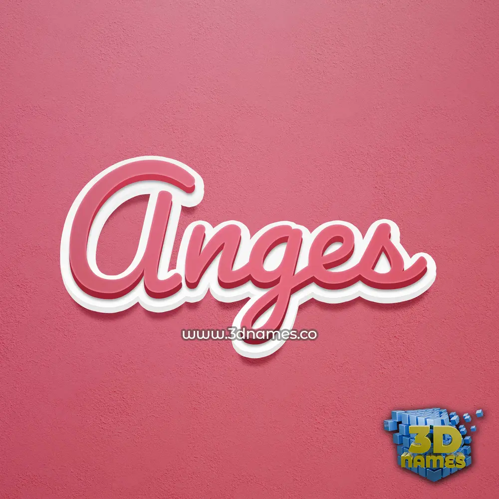 anges in Red Scribble style - 3D name wallpaper