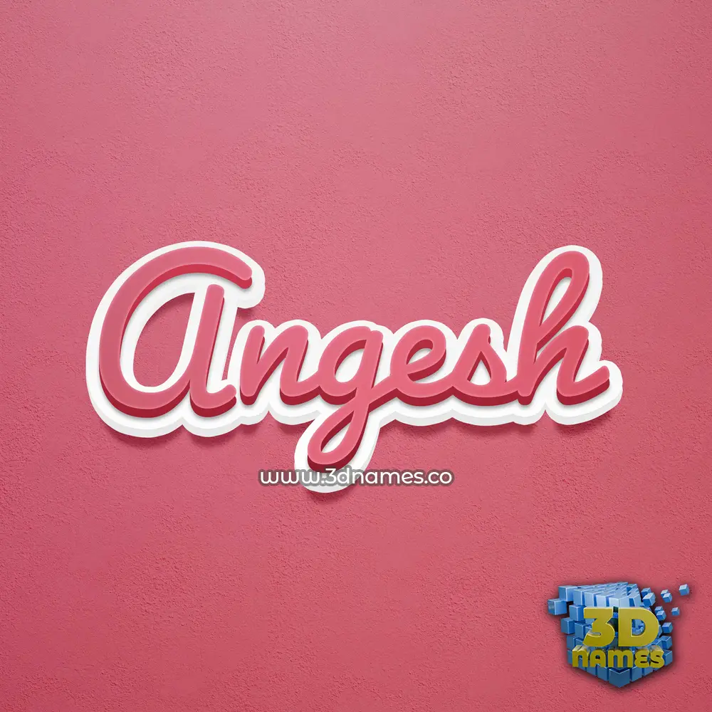 angesh in Red Scribble style - 3D name wallpaper