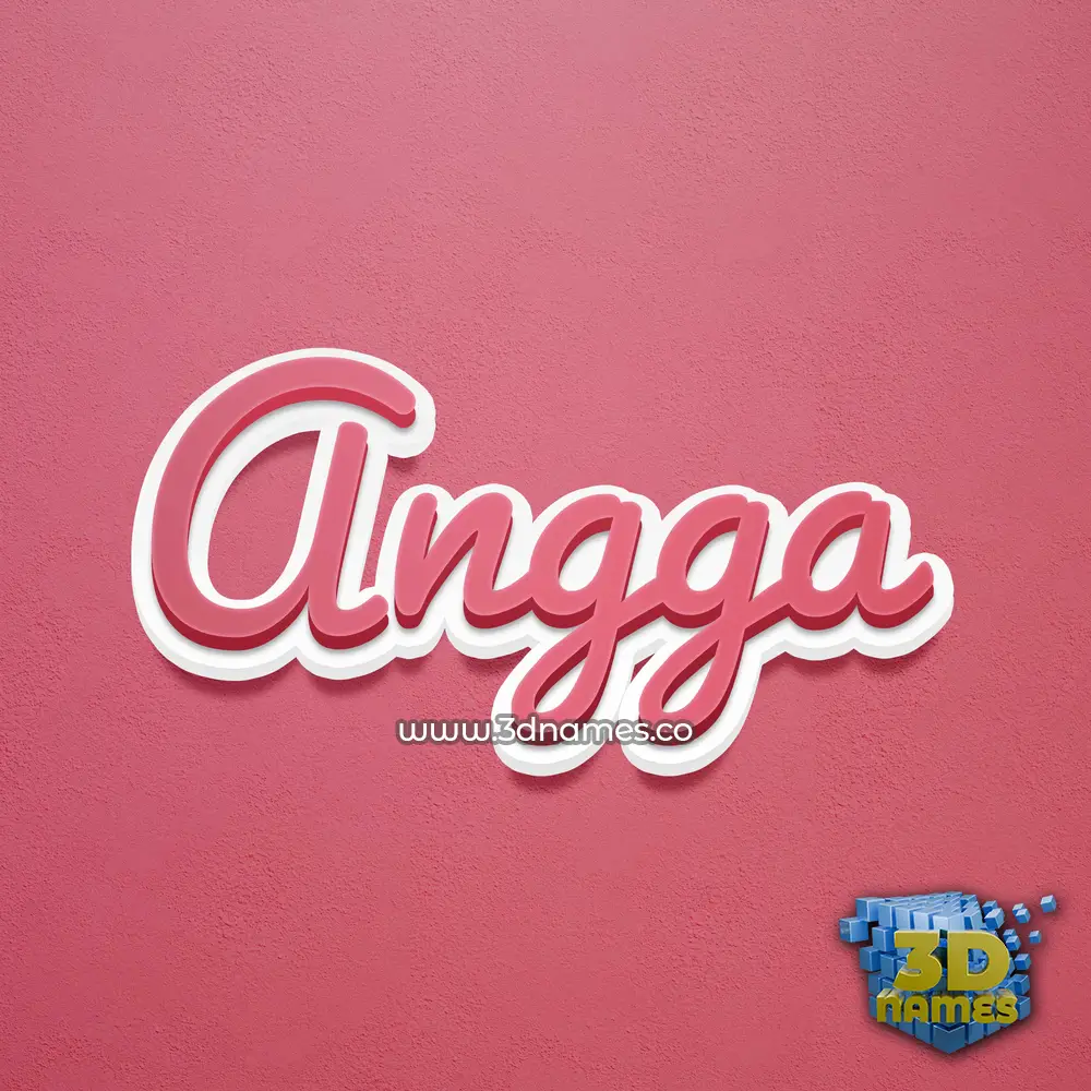angga in Red Scribble style - 3D name wallpaper