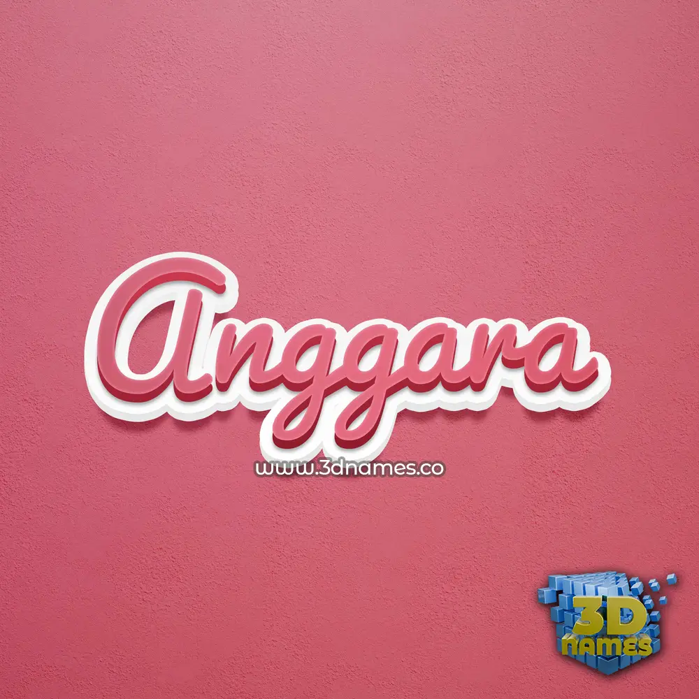 anggara in Red Scribble style - 3D name wallpaper