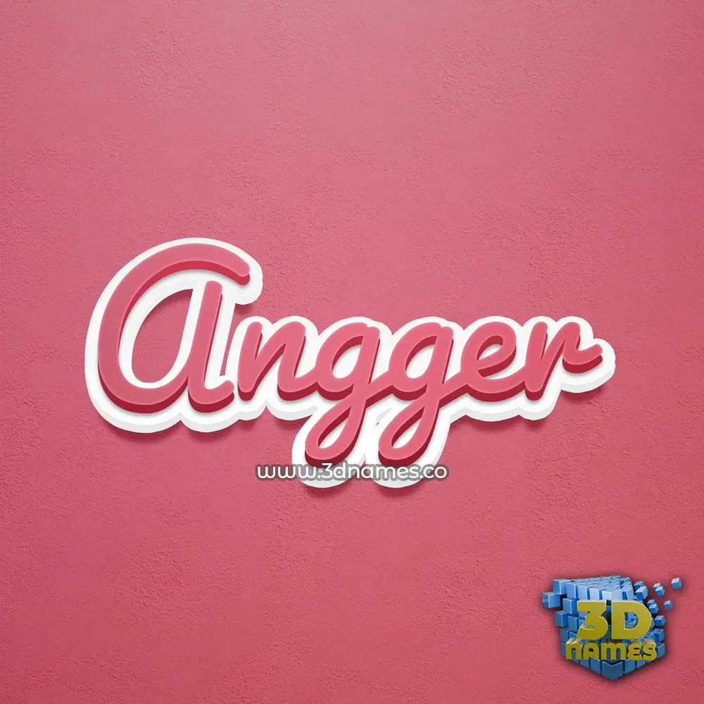 angger in Red Scribble style - 3D name wallpaper