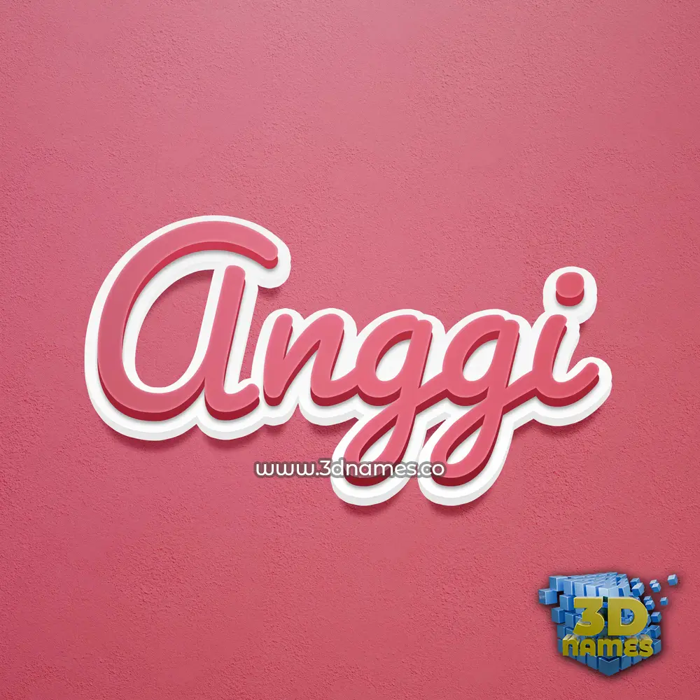 anggi in Red Scribble style - 3D name wallpaper