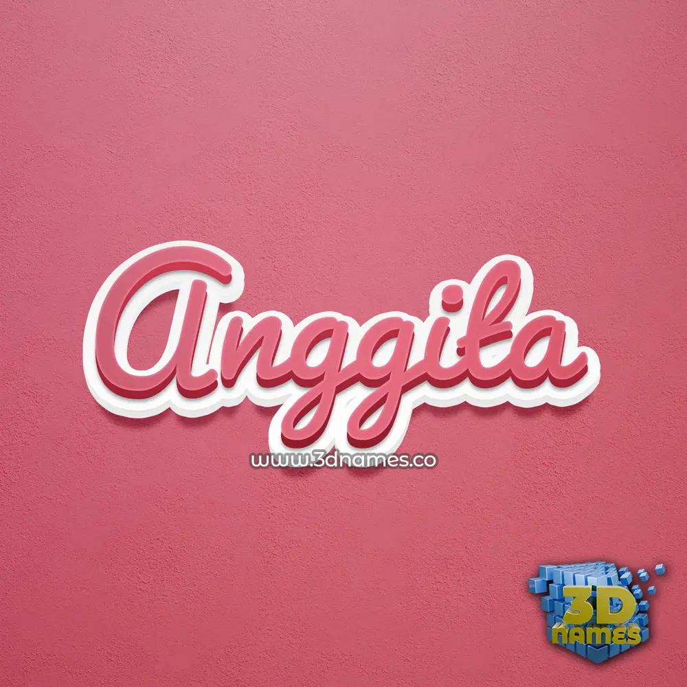 anggita in Red Scribble style - 3D name wallpaper