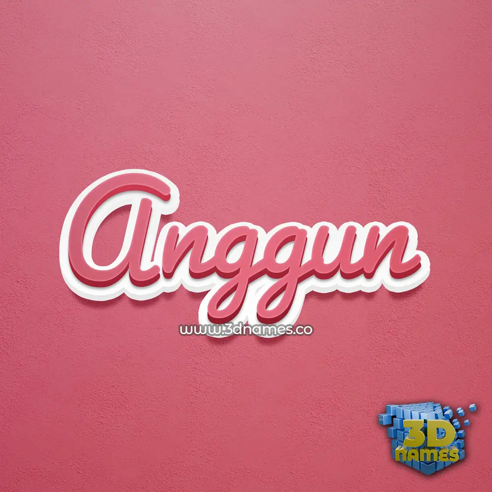 anggun in Red Scribble style - 3D name wallpaper