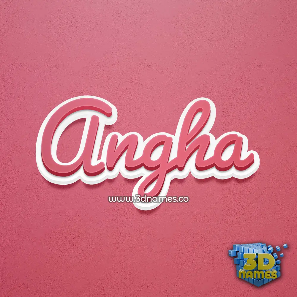 angha in Red Scribble style - 3D name wallpaper