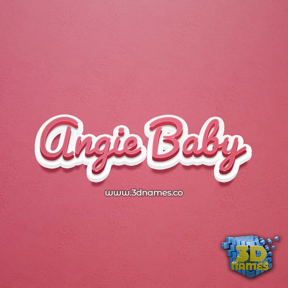 angie baby in Red Scribble style - 3D name wallpaper