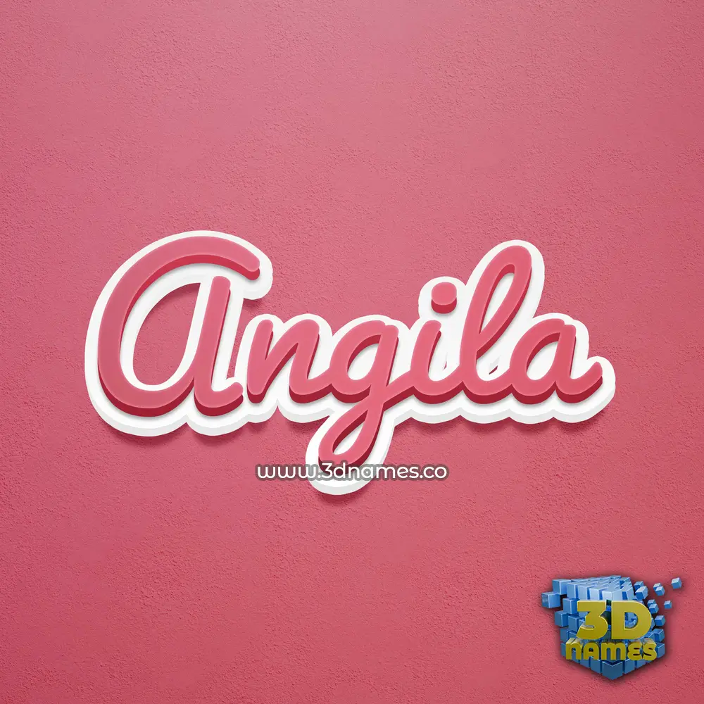 angila in Red Scribble style - 3D name wallpaper
