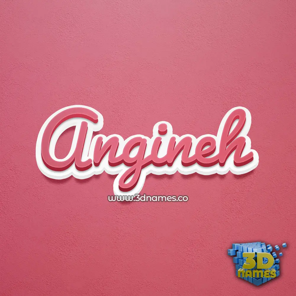 angineh in Red Scribble style - 3D name wallpaper