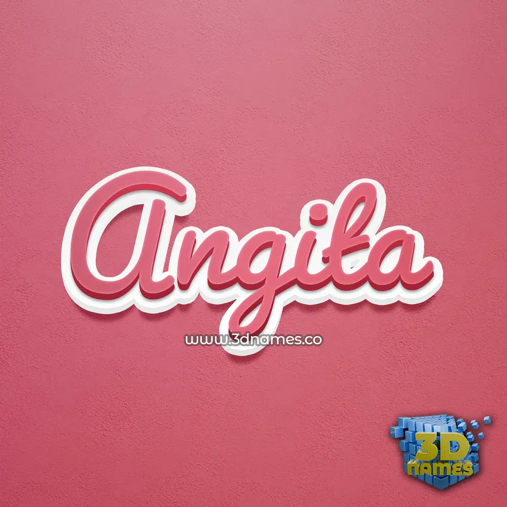 angita in Red Scribble style - 3D name wallpaper