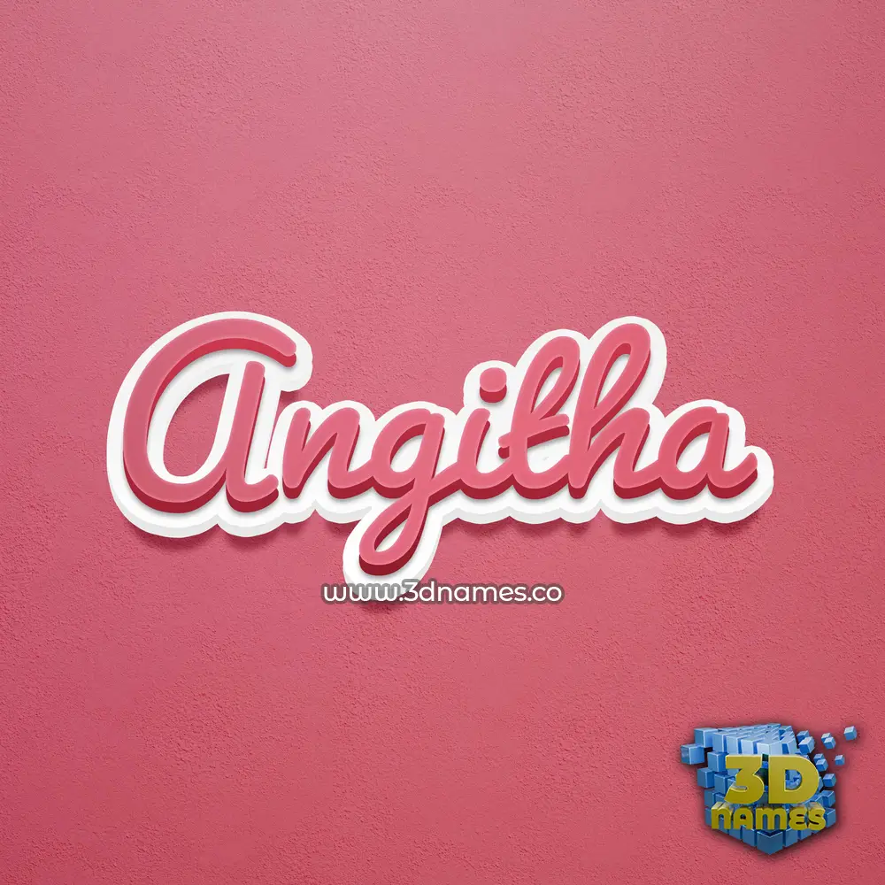 angitha in Red Scribble style - 3D name wallpaper
