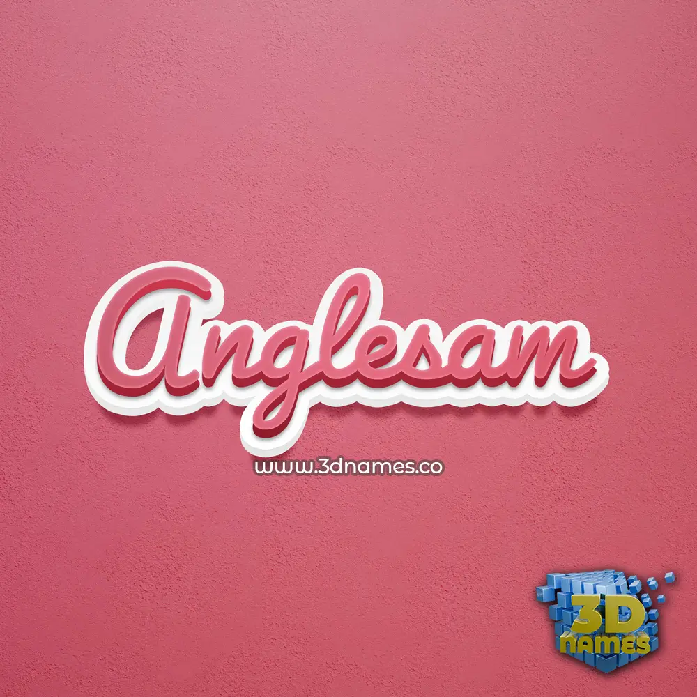 anglesam in Red Scribble style - 3D name wallpaper
