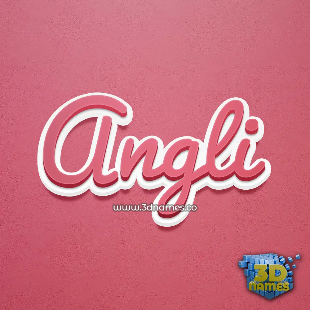 angli in Red Scribble style - 3D name wallpaper