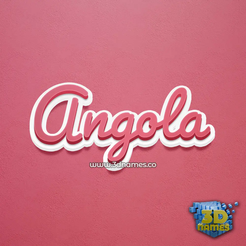 angola in Red Scribble style - 3D name wallpaper