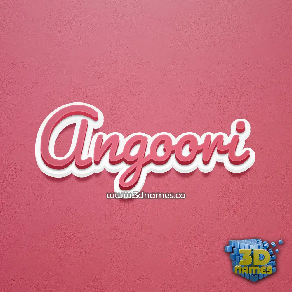 angoori in Red Scribble style - 3D name wallpaper