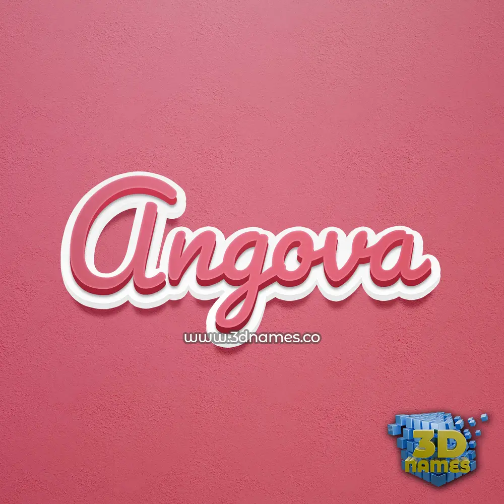 angova in Red Scribble style - 3D name wallpaper