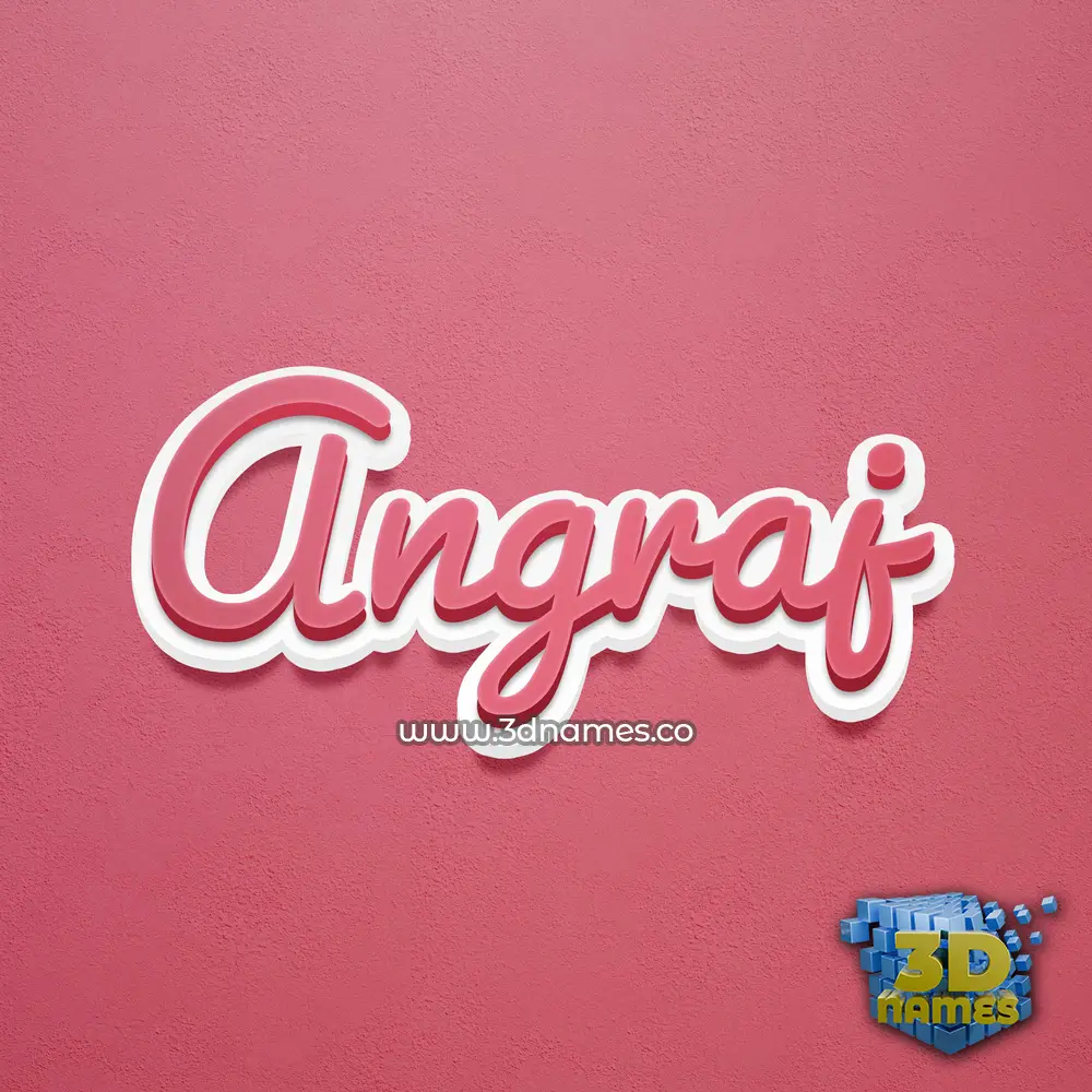 angraj in Red Scribble style - 3D name wallpaper