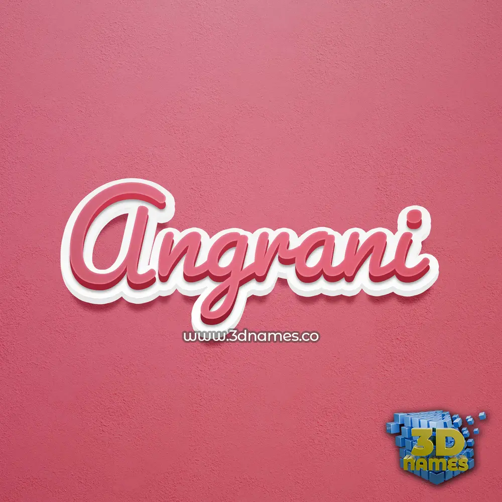 angrani in Red Scribble style - 3D name wallpaper
