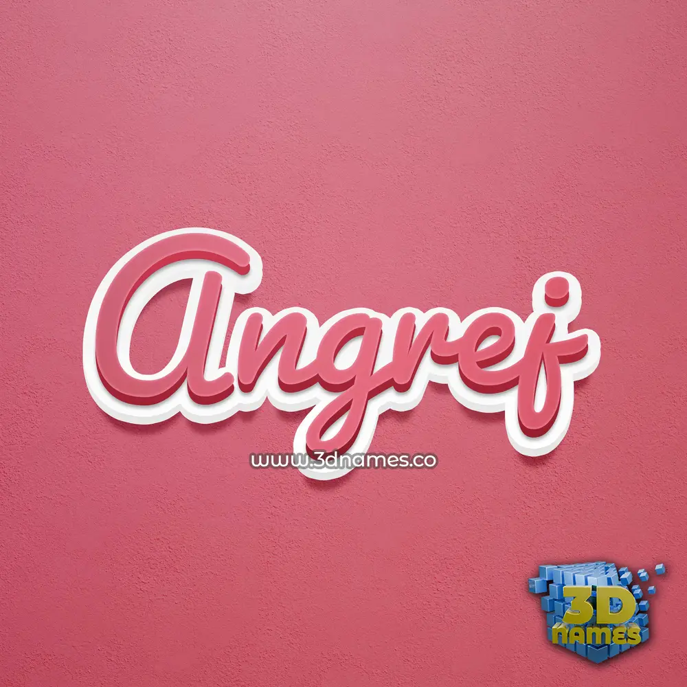 angrej in Red Scribble style - 3D name wallpaper