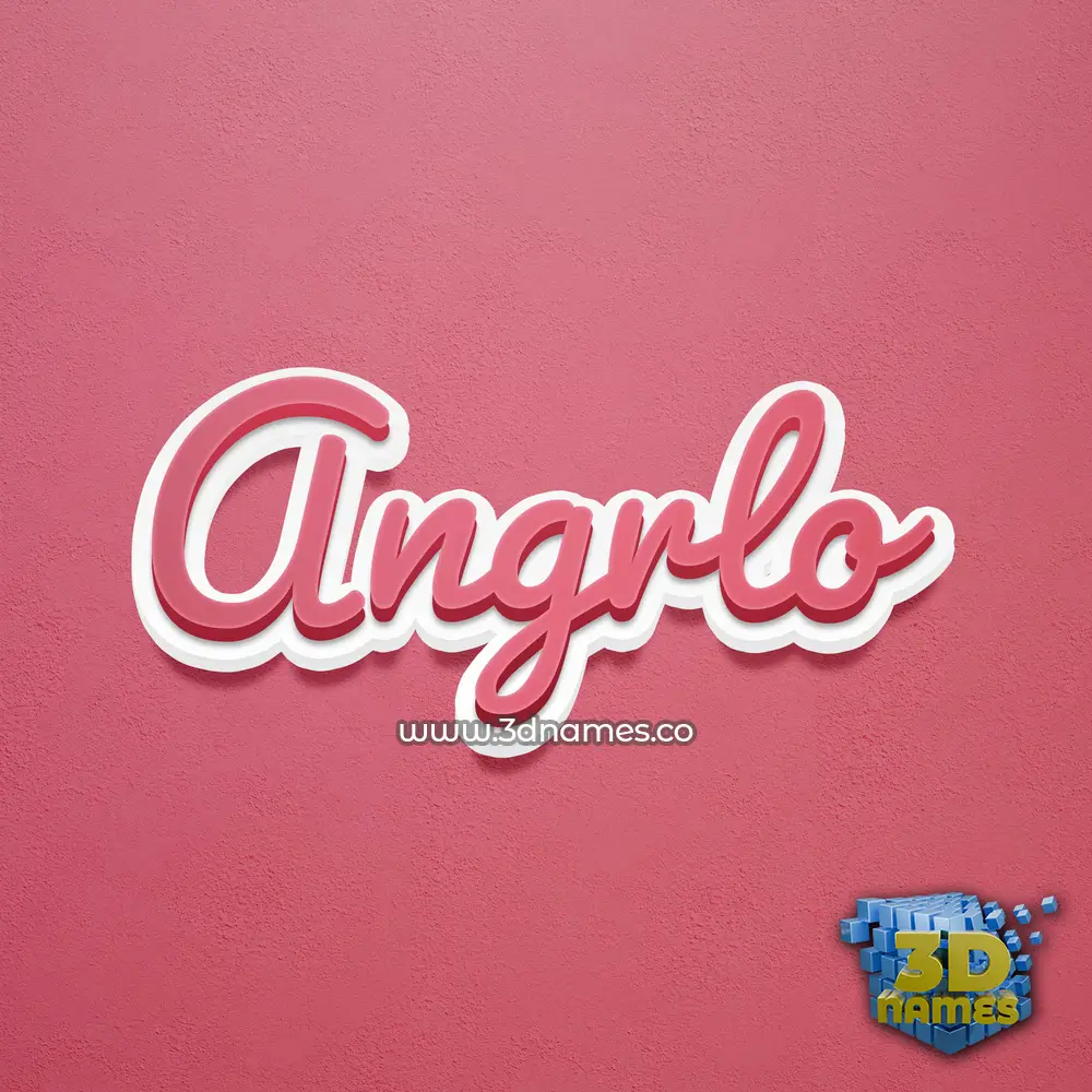 angrlo in Red Scribble style - 3D name wallpaper