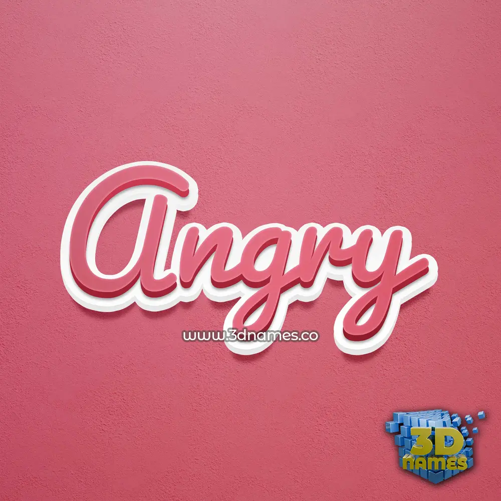 angry in Red Scribble style - 3D name wallpaper