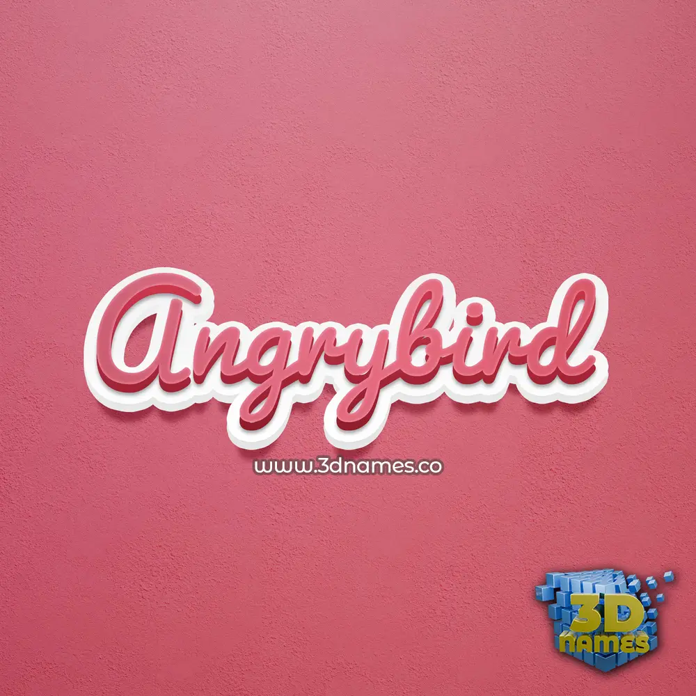 angrybird in Red Scribble style - 3D name wallpaper
