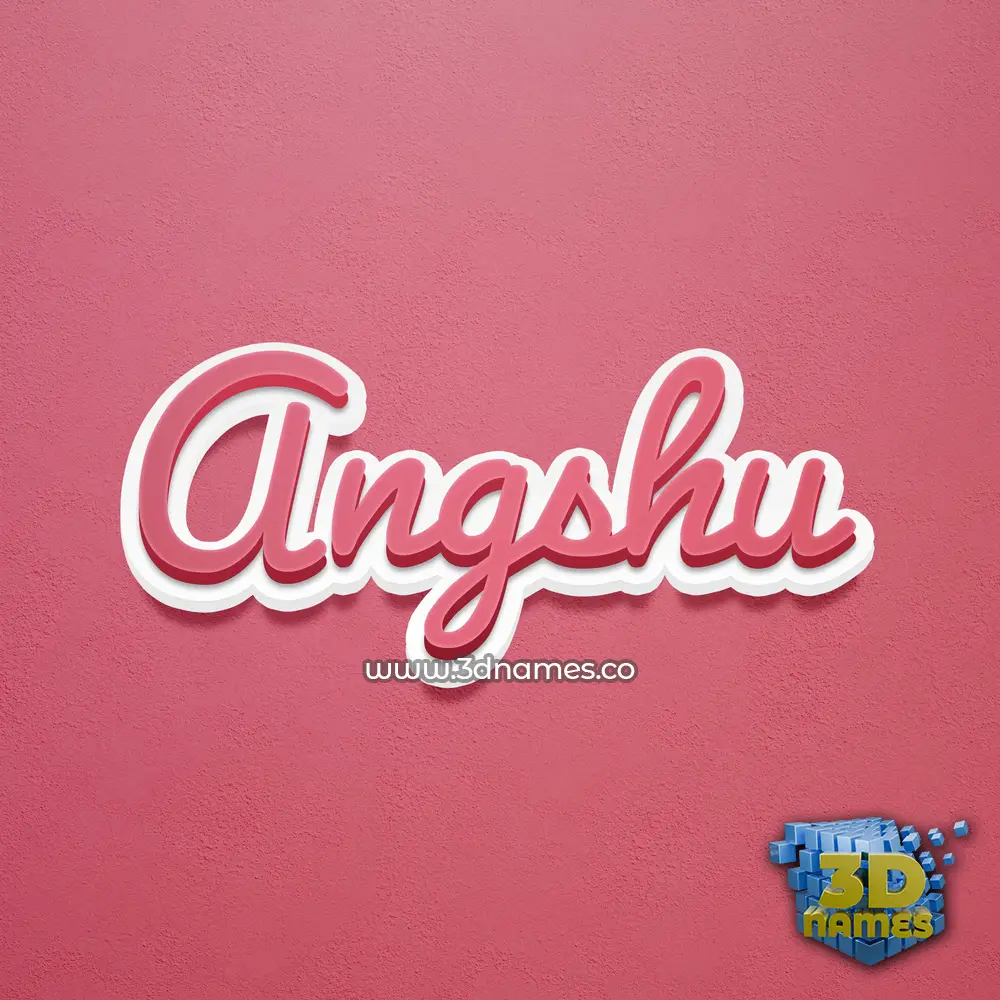 angshu in Red Scribble style - 3D name wallpaper