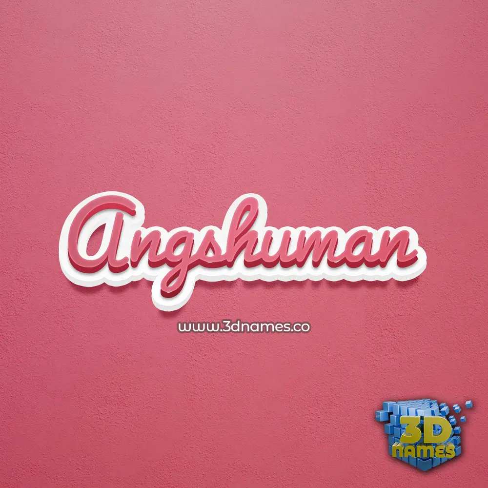 angshuman in Red Scribble style - 3D name wallpaper