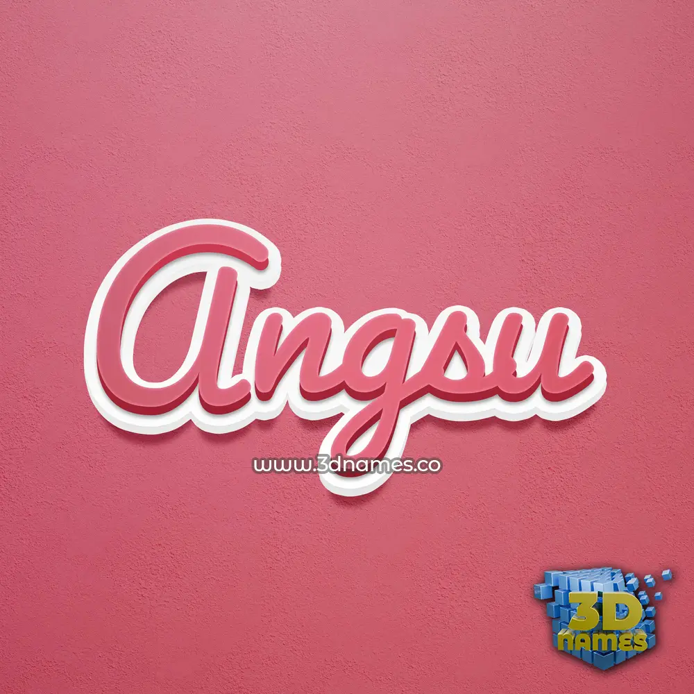angsu in Red Scribble style - 3D name wallpaper