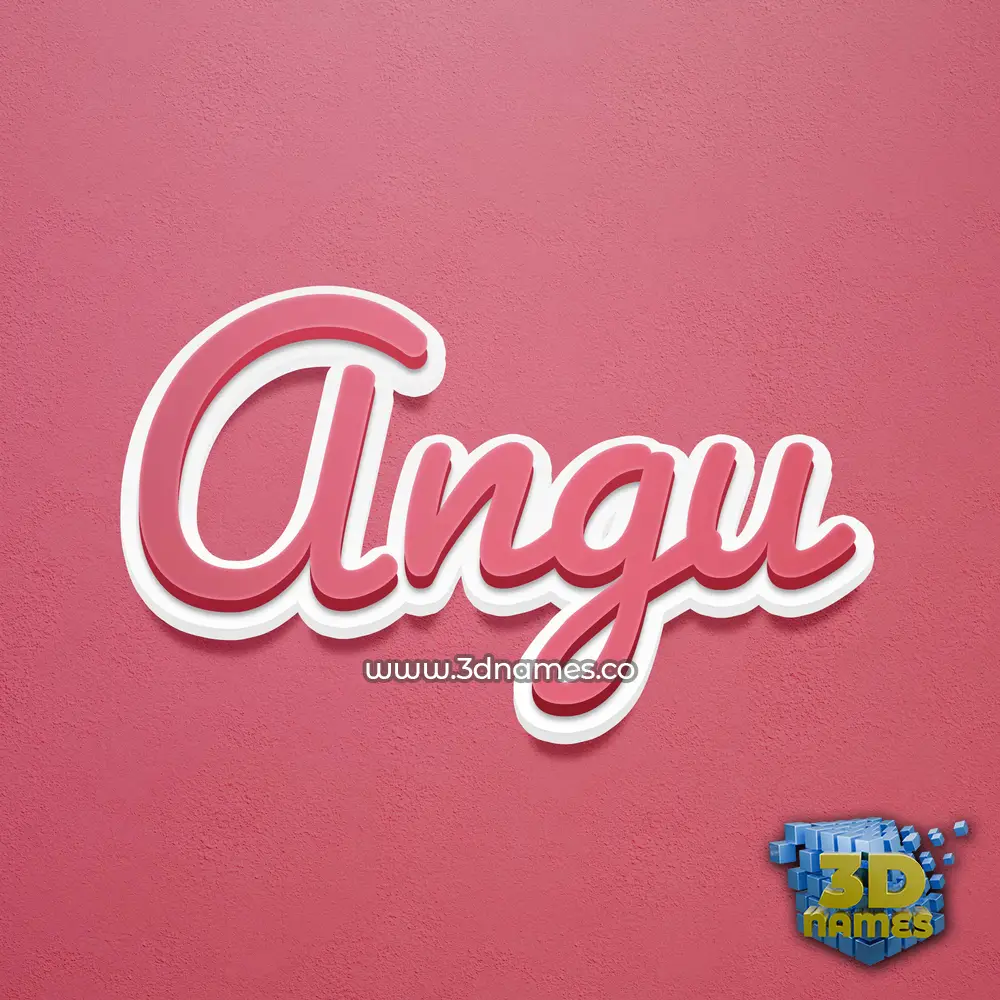 angu in Red Scribble style - 3D name wallpaper