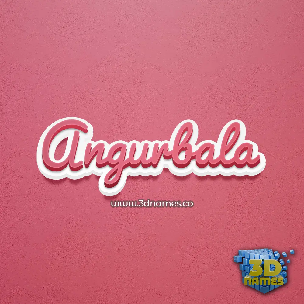 angurbala in Red Scribble style - 3D name wallpaper