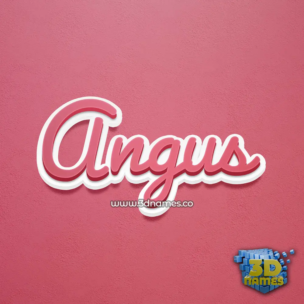 angus in Red Scribble style - 3D name wallpaper
