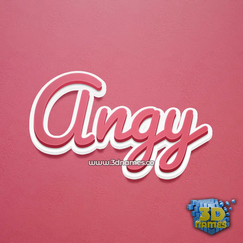 angy in Red Scribble style - 3D name wallpaper