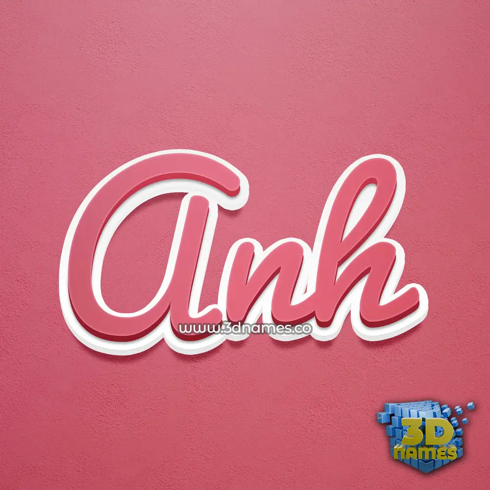 anh in Red Scribble style - 3D name wallpaper