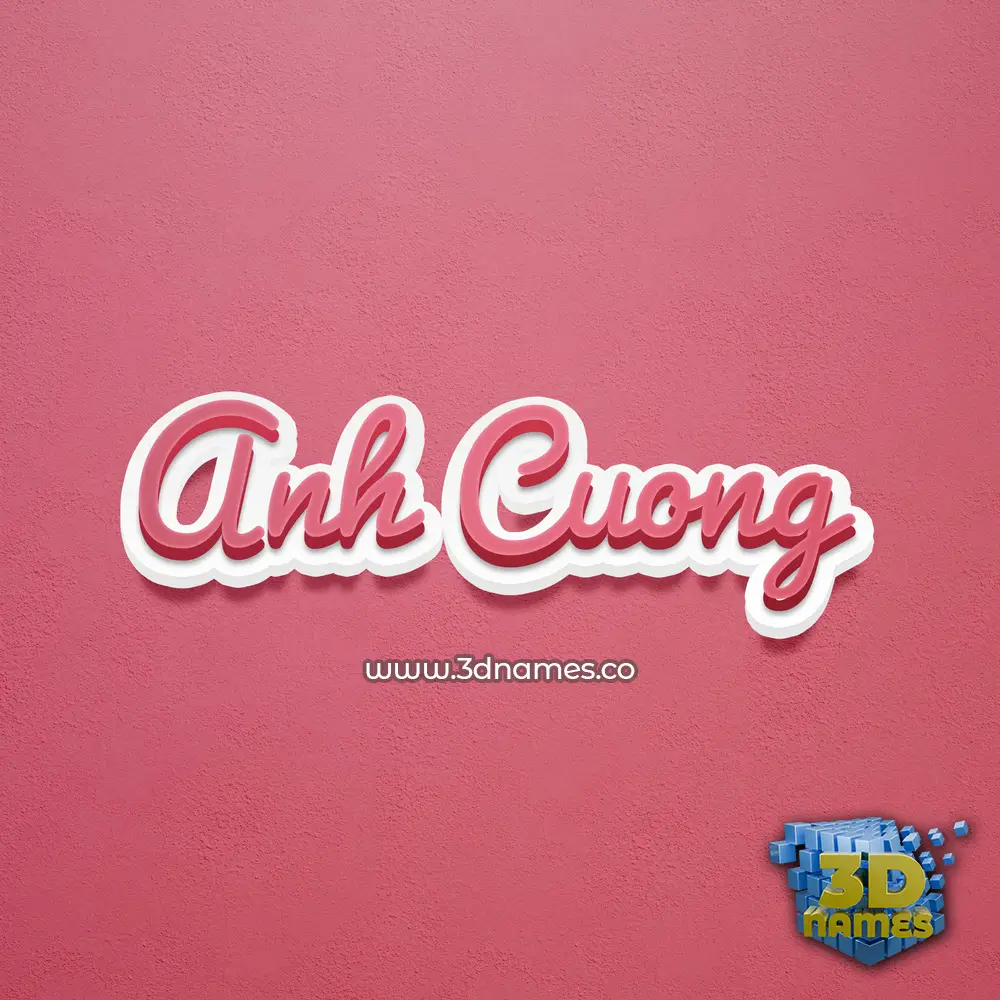 anh cuong in Red Scribble style - 3D name wallpaper