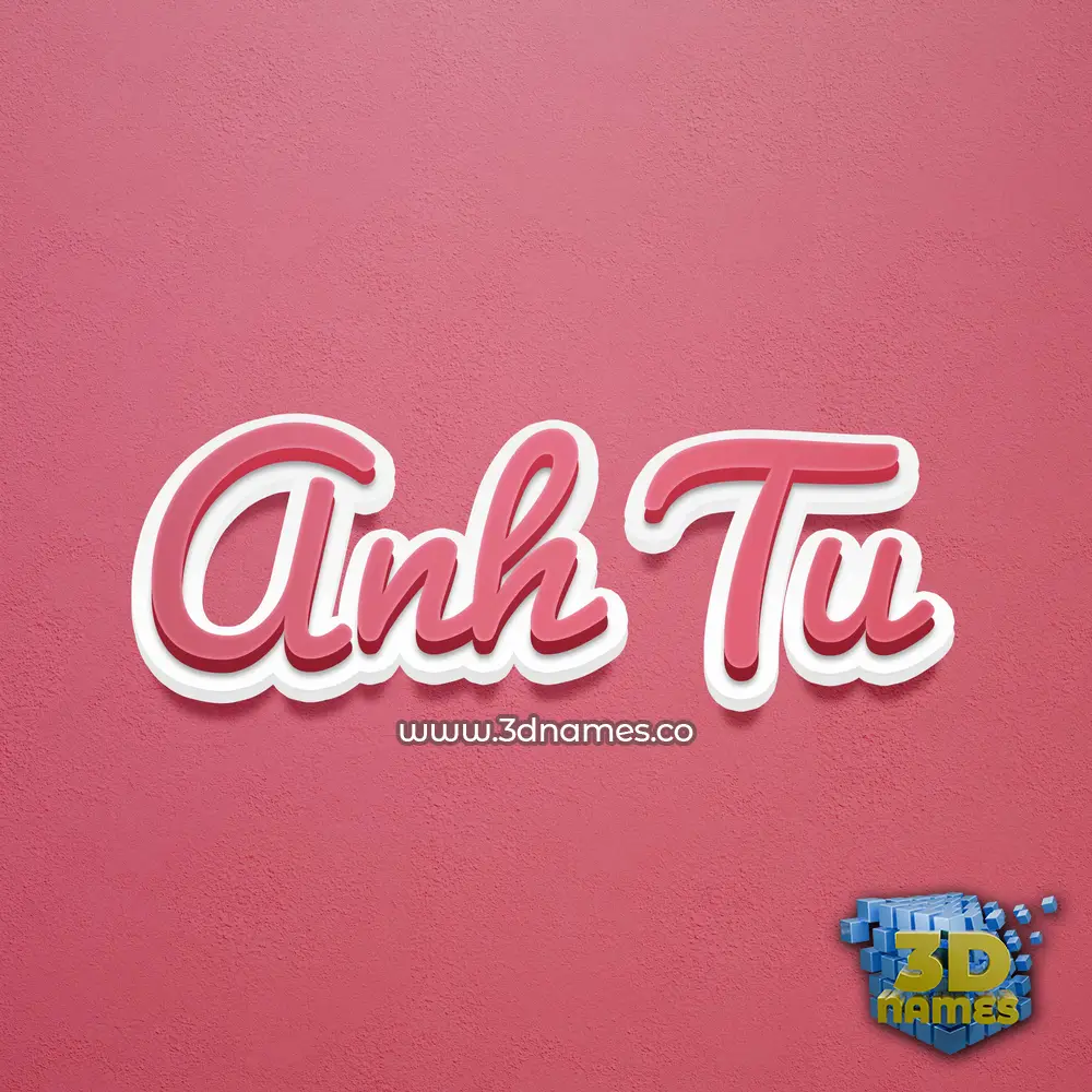 anh tu in Red Scribble style - 3D name wallpaper