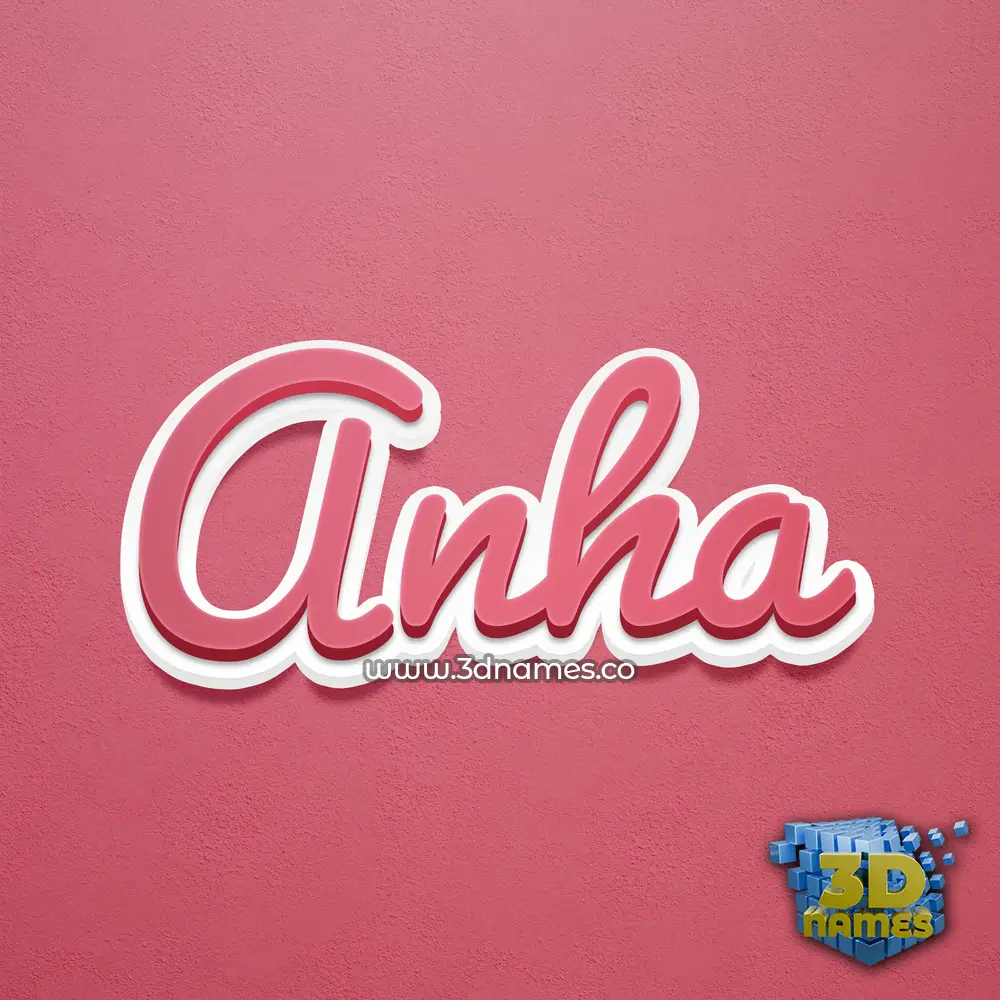anha in Red Scribble style - 3D name wallpaper