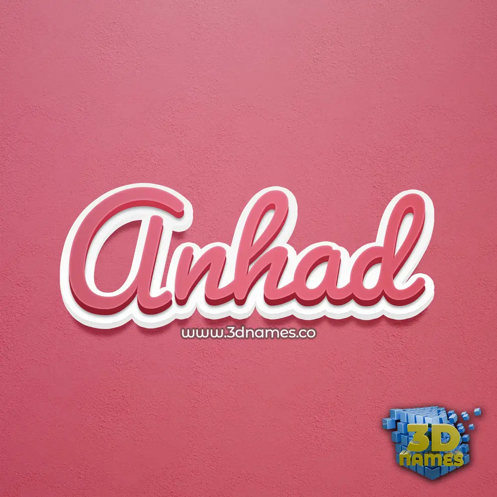 anhad in Red Scribble style - 3D name wallpaper