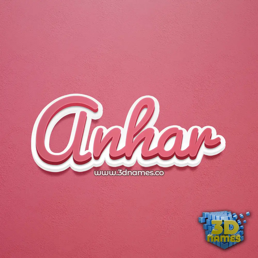 anhar in Red Scribble style - 3D name wallpaper