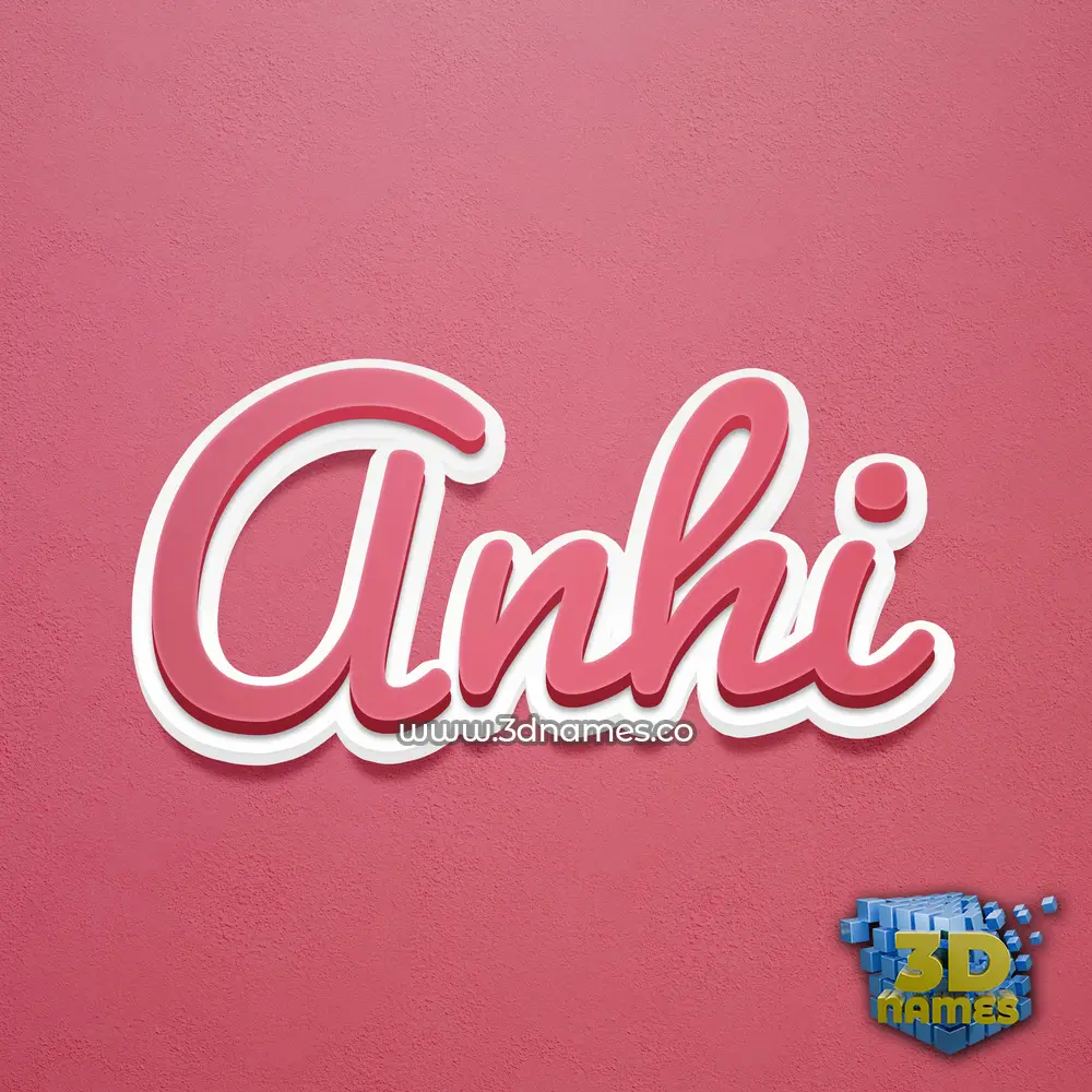 anhi in Red Scribble style - 3D name wallpaper