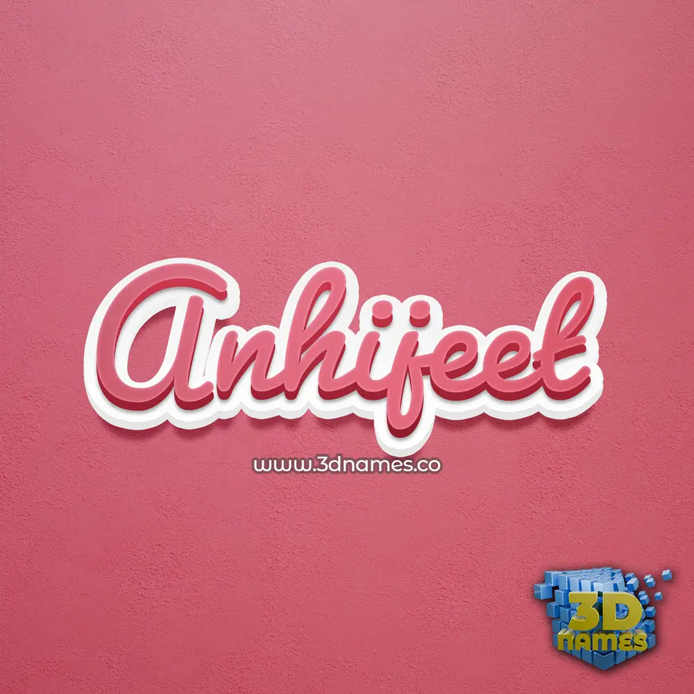 anhijeet in Red Scribble style - 3D name wallpaper