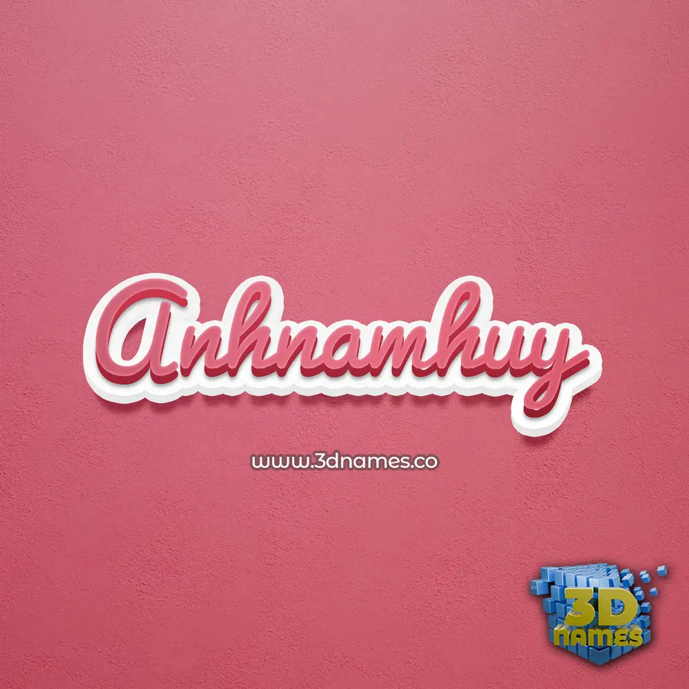 anhnamhuy in Red Scribble style - 3D name wallpaper