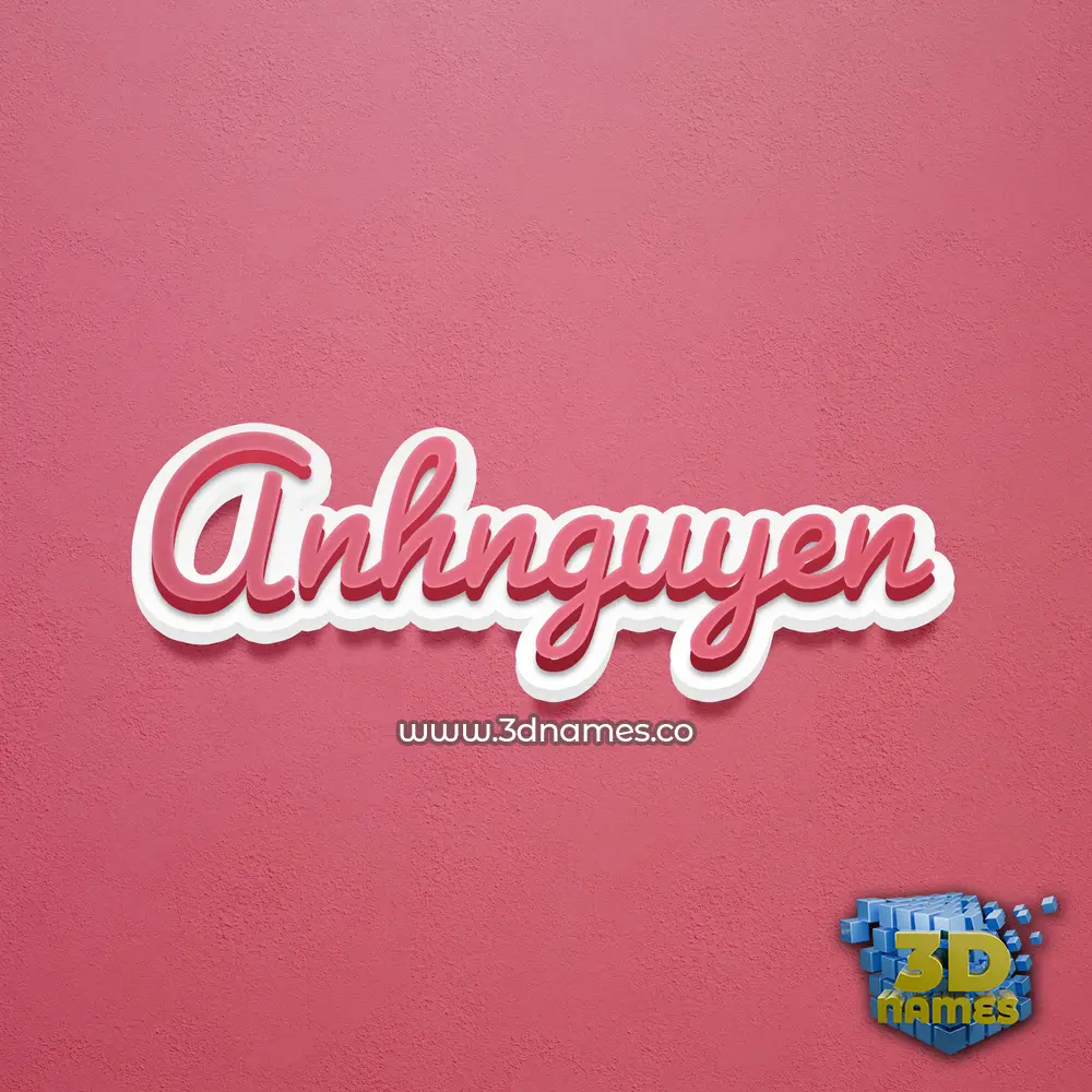 anhnguyen in Red Scribble style - 3D name wallpaper