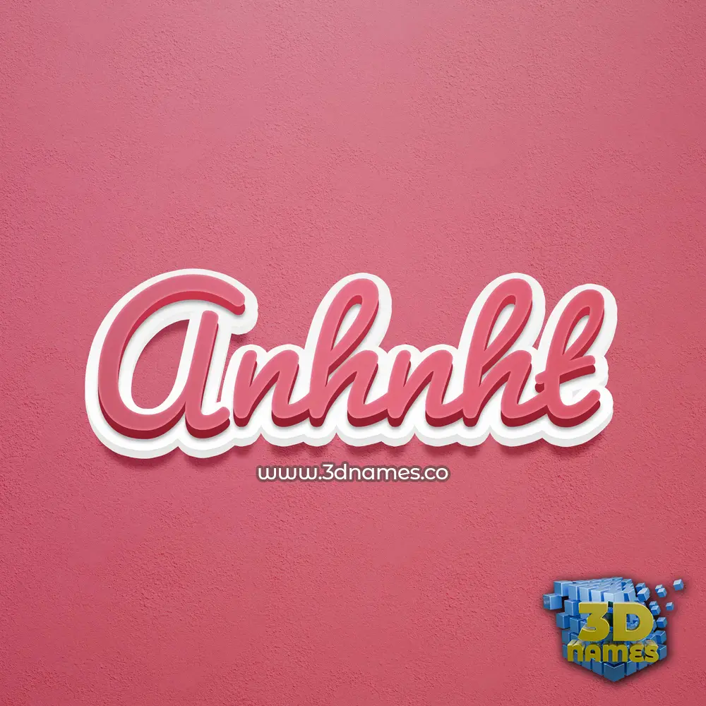 anhnht in Red Scribble style - 3D name wallpaper