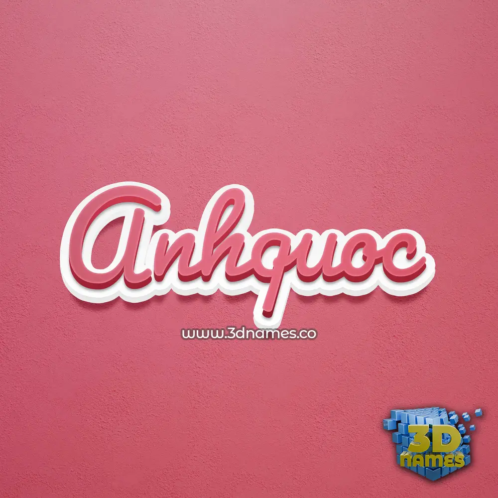 anhquoc in Red Scribble style - 3D name wallpaper