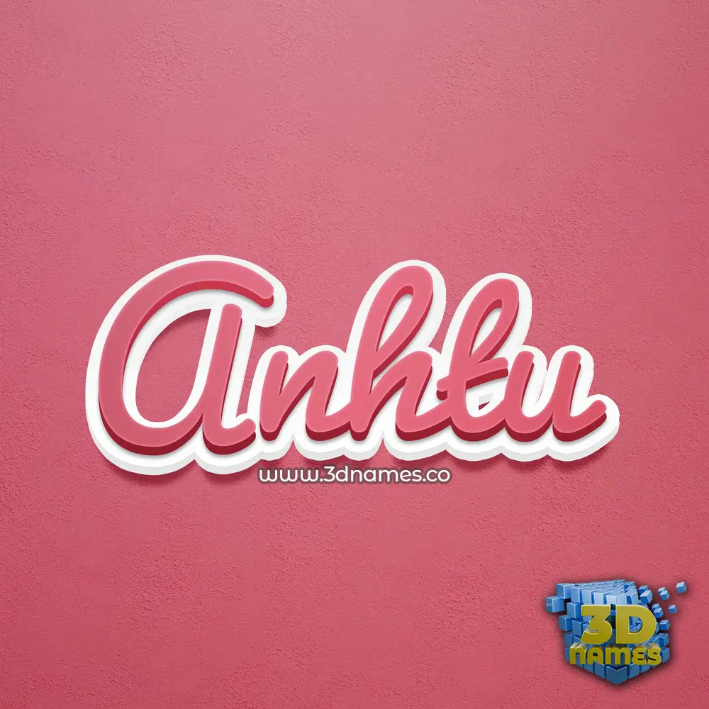 anhtu in Red Scribble style - 3D name wallpaper