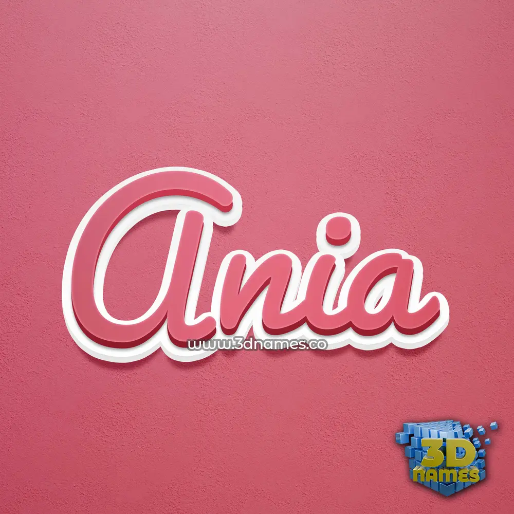 ania in Red Scribble style - 3D name wallpaper